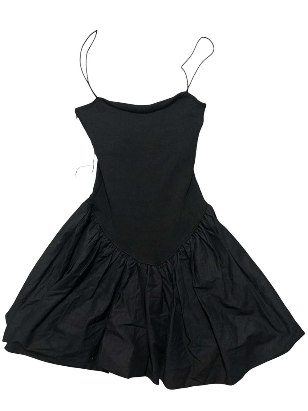 Zara Black Spaghetti Strap Bubble Hem Mini Dress